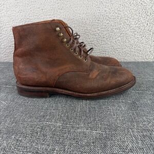 Grant Stone Edward Boot Mens 9 EEE Dark Oak Roughout Leather Goodyear Welt Boots